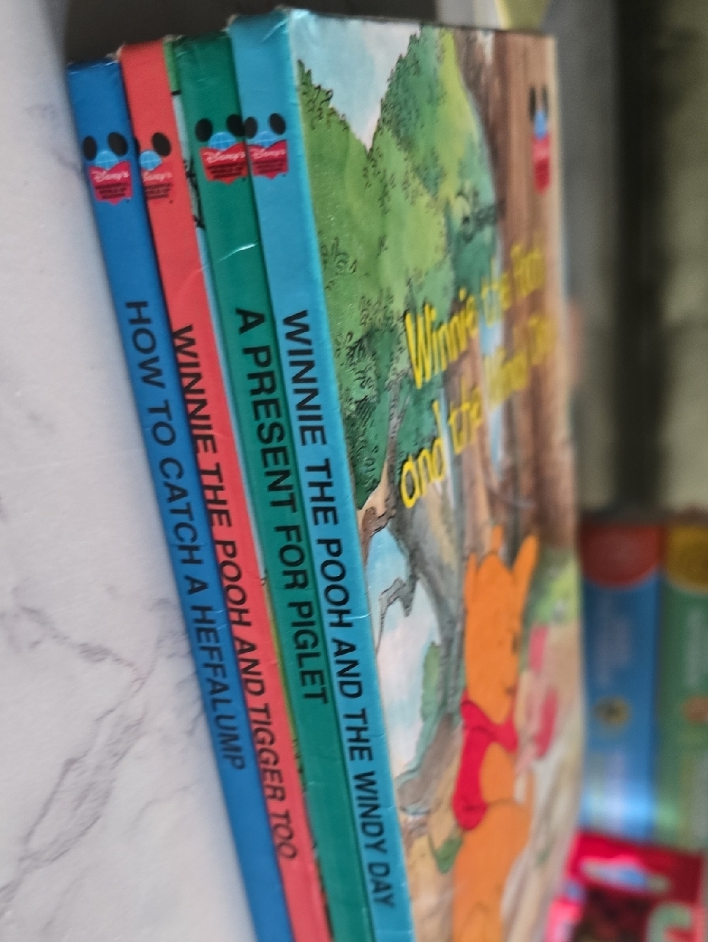 Disney Blue Green Red Winnie the Pooh Paperback Book Set